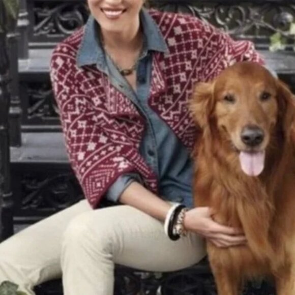 CAbi Fair Isle Shrug Cardigan Sweater SZ M - Picture 2 of 9